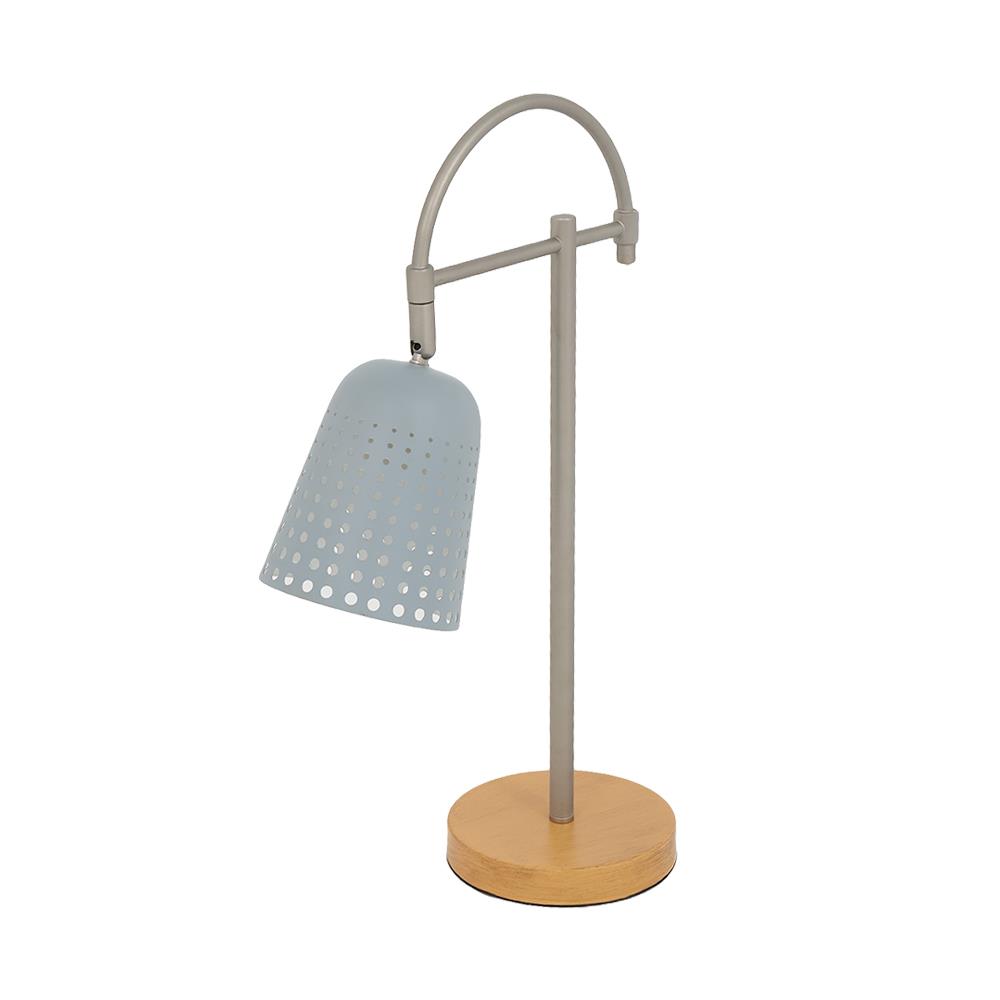 ไฟตั้งโต๊ะ CARINI 5034B/1T สีเทา/เงิน/ลายไม้