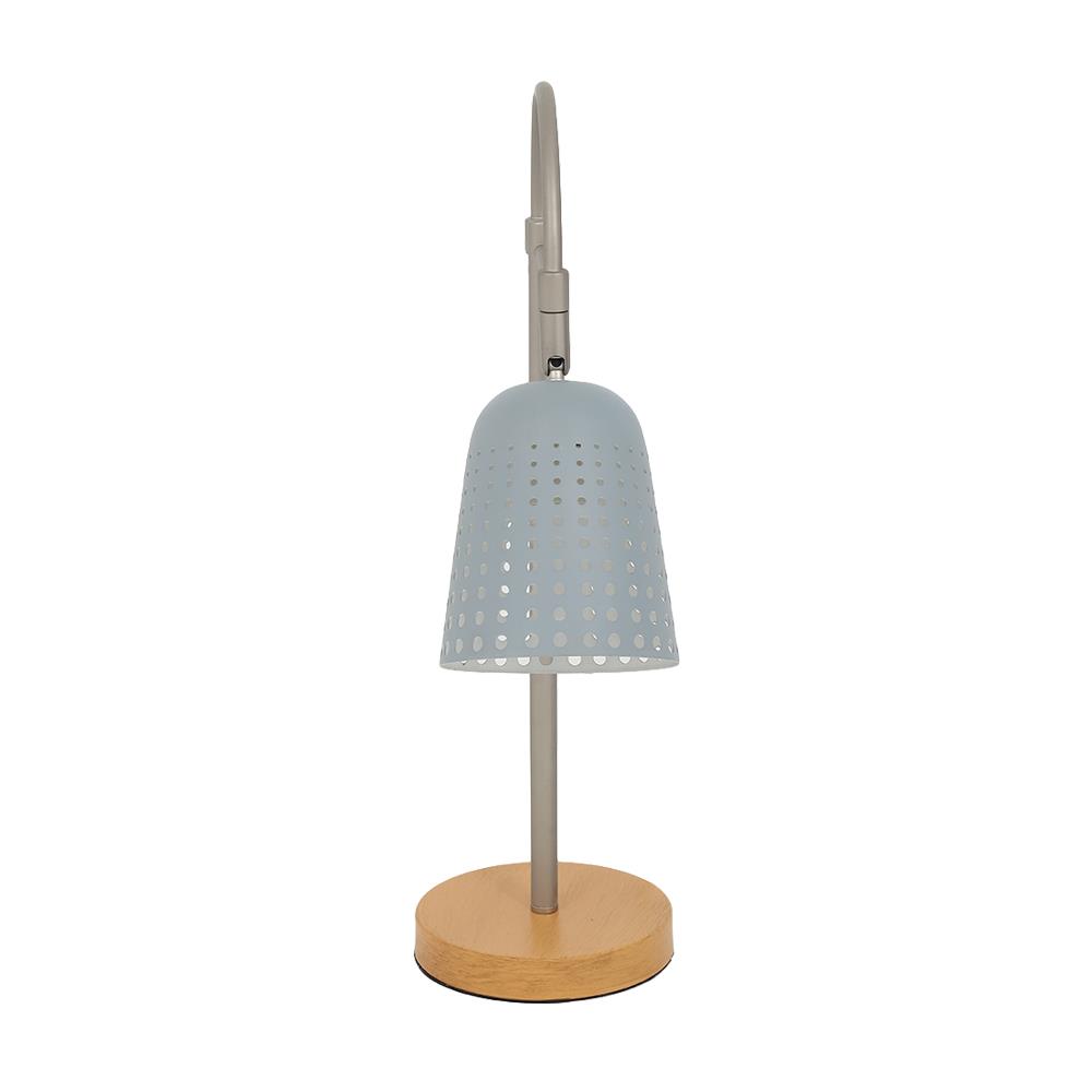 ไฟตั้งโต๊ะ CARINI 5034B/1T สีเทา/เงิน/ลายไม้