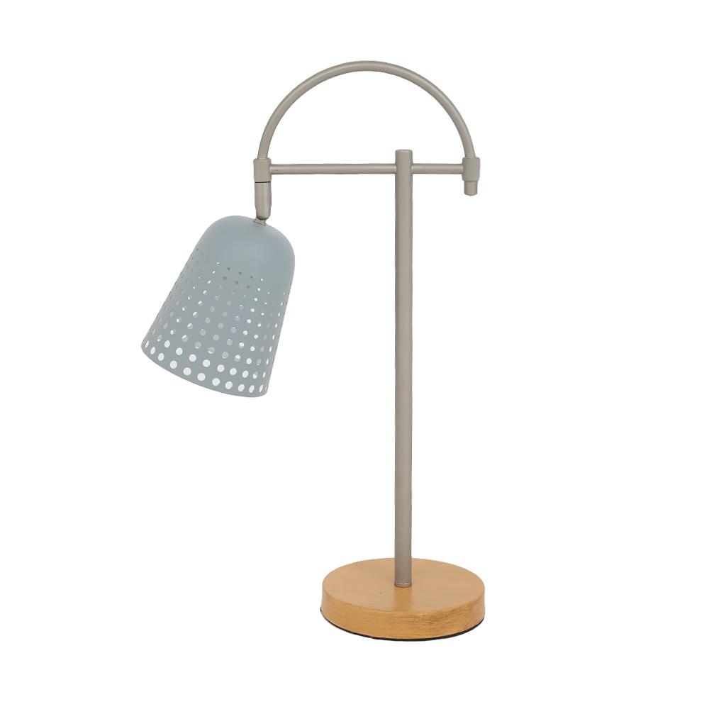 ไฟตั้งโต๊ะ CARINI 5034B/1T สีเทา/เงิน/ลายไม้