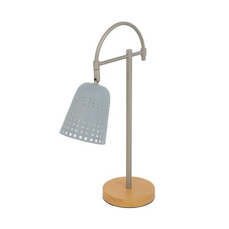 ไฟตั้งโต๊ะ CARINI 5034B/1T สีเทา/เงิน/ลายไม้_0