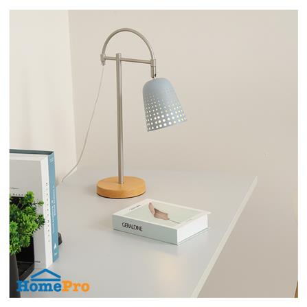 ไฟตั้งโต๊ะ CARINI 5034B/1T สีเทา/เงิน/ลายไม้_6