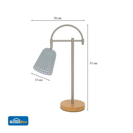 ไฟตั้งโต๊ะ CARINI 5034B/1T สีเทา/เงิน/ลายไม้_7
