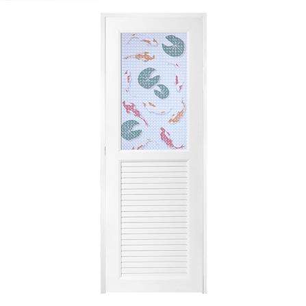 ประตูห้องน้ำ UPVC AZLE AZ111 KOI FISH  70X200 ซม. สีขาว พร้อมวงกบ ไม่เจาะลูกบิด