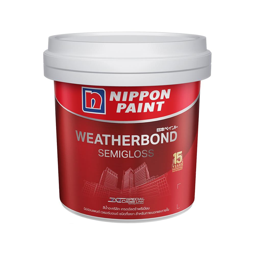 สีน้ำทาภายนอก NIPPON PAINT WEATHERBOND BASE C กึ่งเงา 9 ลิตร