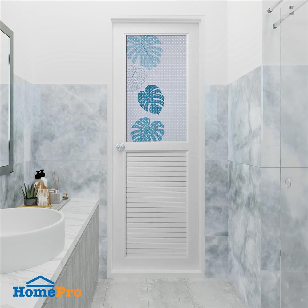 ประตูห้องน้ำ UPVC AZLE AZ112 MONSTERA 70X200 ซม. สีขาว พร้อมวงกบ ไม่เจาะลูกบิด