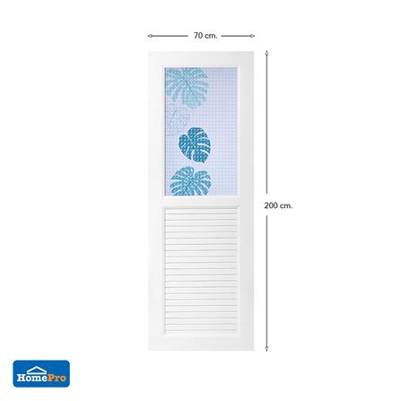 ประตูห้องน้ำ UPVC AZLE AZ112 MONSTERA 70X200 ซม. สีขาว พร้อมวงกบ ไม่เจาะลูกบิด_7
