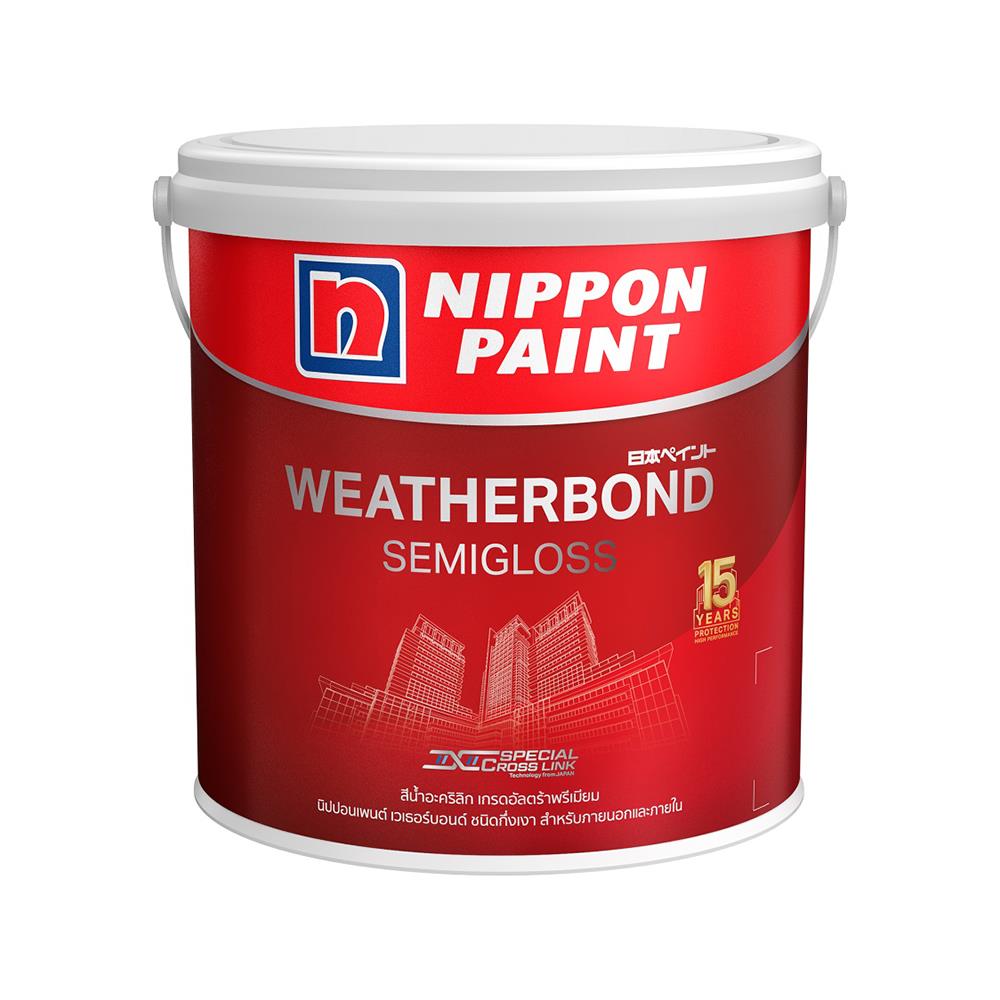 สีน้ำทาภายนอก NIPPON PAINT WEATHERBOND BASE A กึ่งเงา 1 แกลลอน