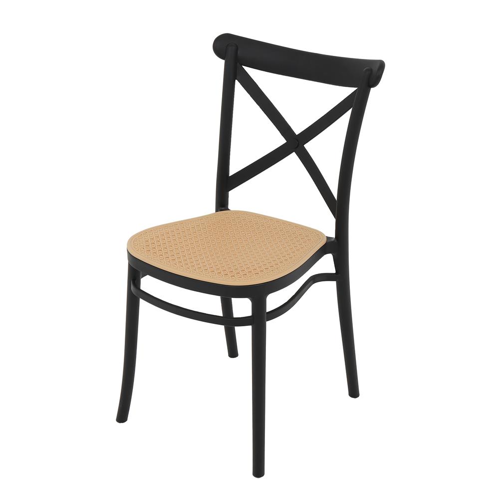 เก้าอี้พลาสติก SPRING RITA สีดำ/น้ำตาล