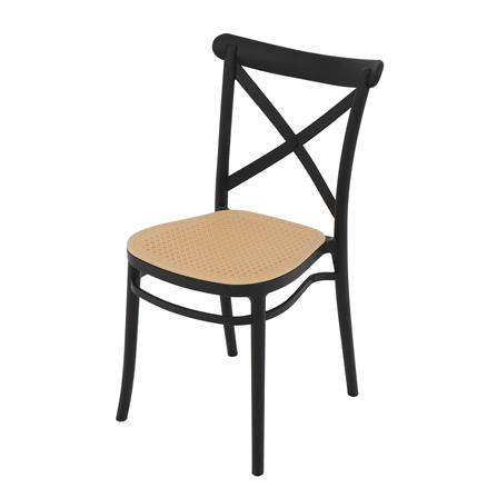 เก้าอี้พลาสติก SPRING RITA สีดำ/น้ำตาล_0