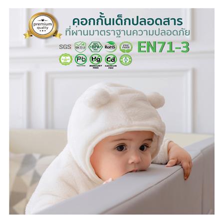 คอกกั้นเด็ก GEKO ไซซ์ 2x2 ม. หนัง PU สีน้ำตาล/ครีม_12
