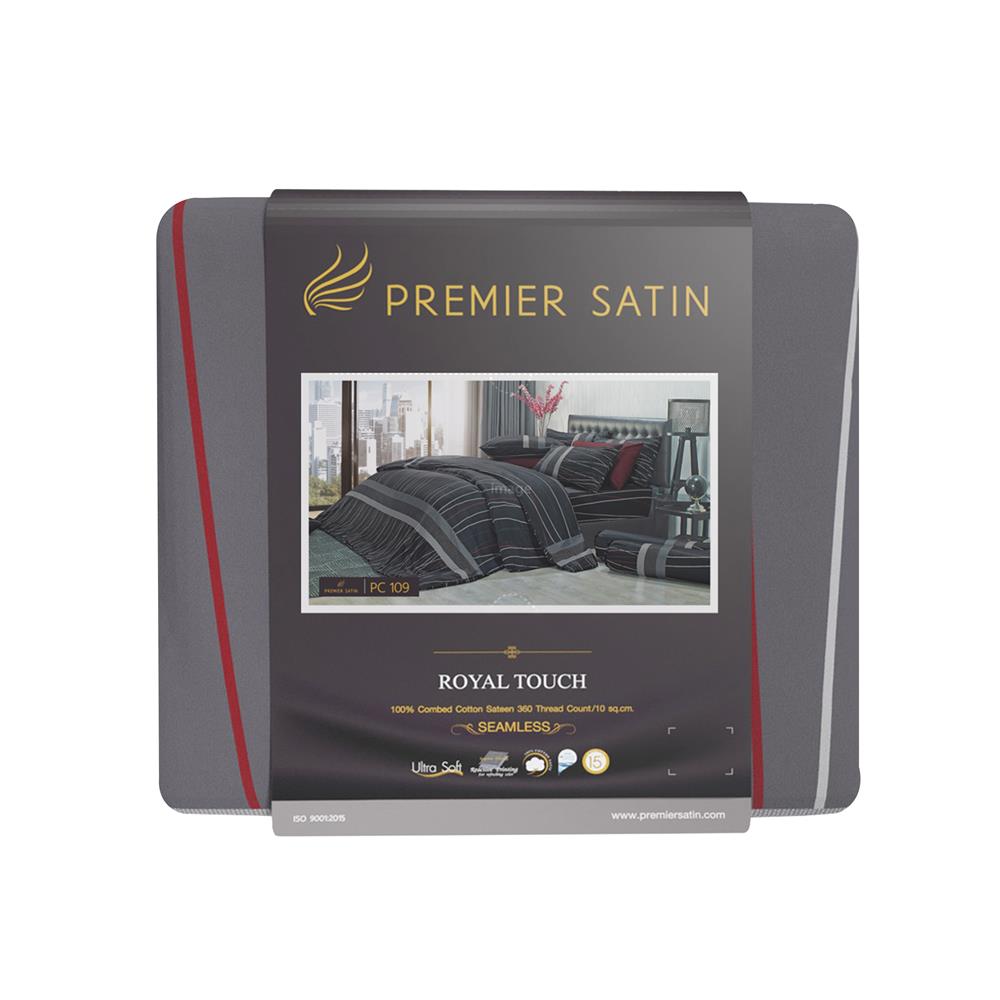 ชุดผ้าปูที่นอน 6 ฟุต (ชุด 3 ชิ้น) PREMIER SATIN ROYAL TOUCH PC109