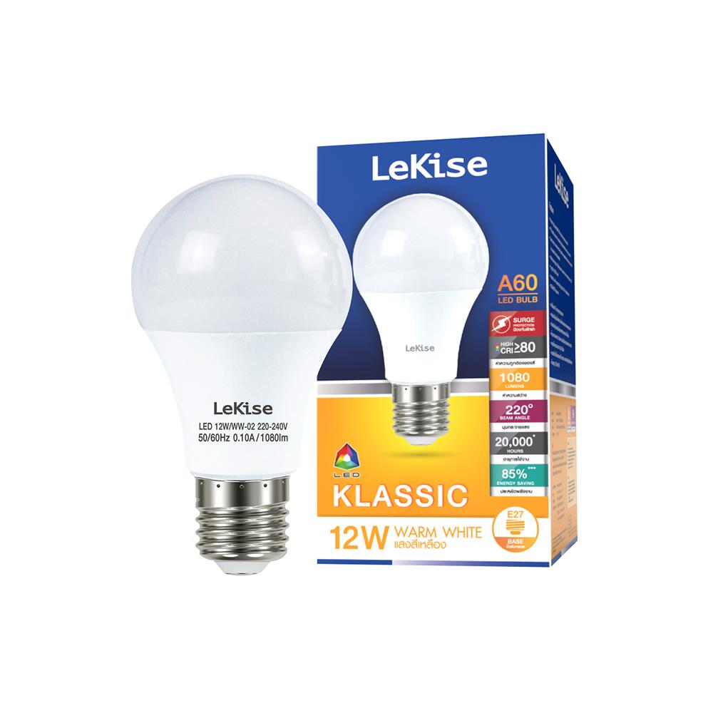 หลอด LED LEKISE A60 KLASSIC 12 วัตต์ E27 WARMWHITE