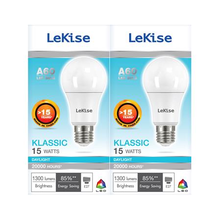 หลอด LED LEKISE A60 KLASSIC 15 วัตต์ E27 DAYLIGHT แพ็ก 2 ชิ้น_2