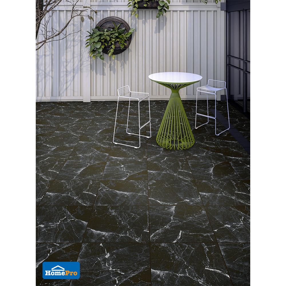 กระเบื้องพื้นพอร์ซเลน  16x16 นิ้ว COTTO อวาลอน ดำ ExC PM 0.96M2