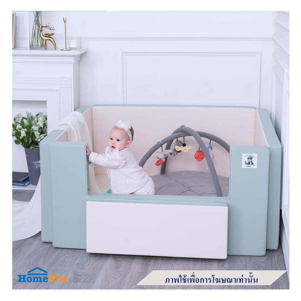 คอกกั้นเด็ก GEKO ไซซ์ S หนัง PU สีชมพู/ครีม