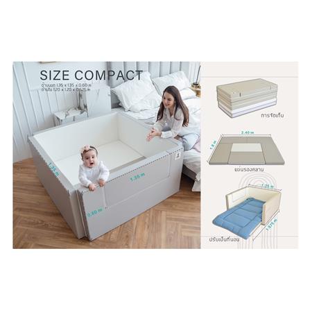 คอกกั้นเด็ก GEKO ไซซ์ S หนัง PU สีชมพู/ครีม_10