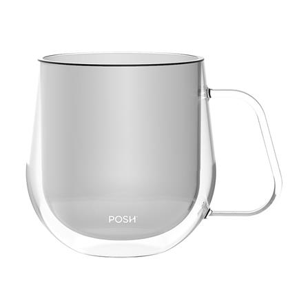ถ้วยหู 360ml POSH GROOVE DOUBLE WALL MUG เทา_0