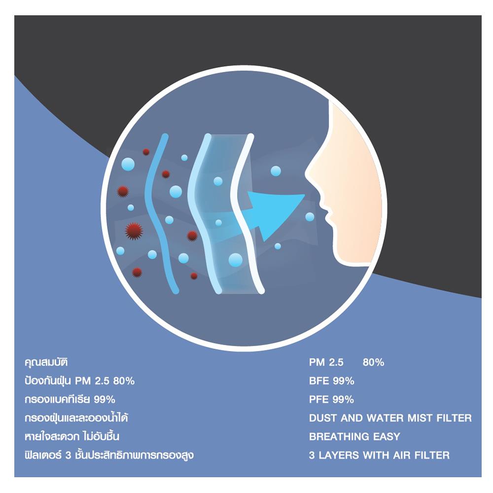 หน้ากากอนามัยการแพทย์ Dexzon สีดำ 50 ชิ้น