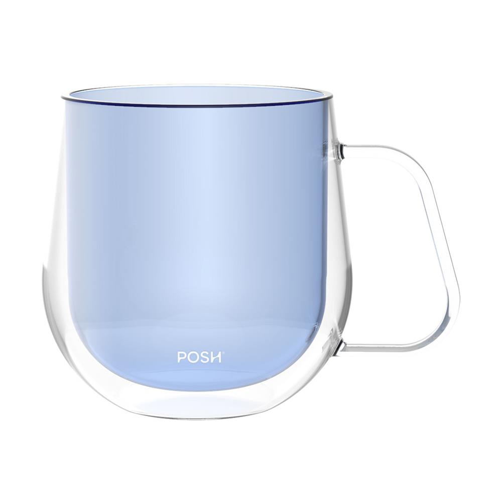 ถ้วยหู 360ml POSH GROOVE DOUBLE WALL MUG ฟ้า