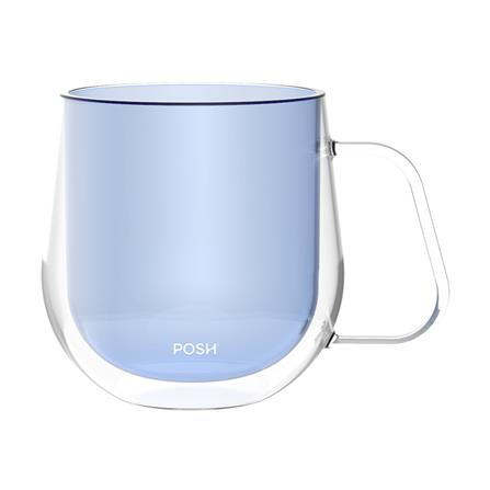 ถ้วยหู 360ml POSH GROOVE DOUBLE WALL MUG ฟ้า_0