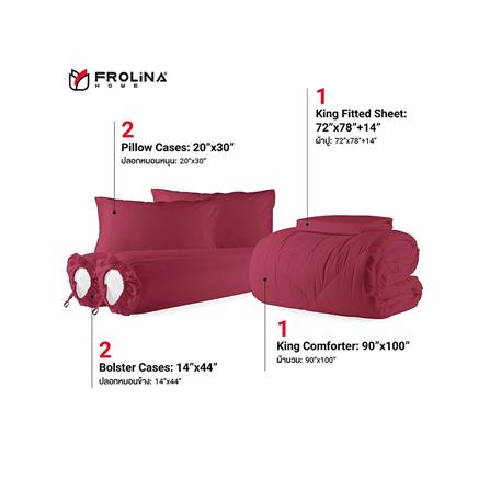 ชุดผ้าปูที่นอน 6 ฟุต (ชุด 6 ชิ้น) FROLINA MICROTEX SF015_1