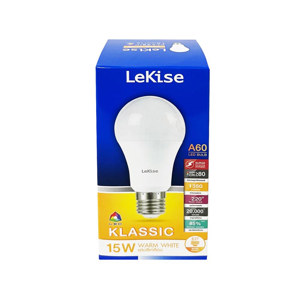 หลอด LED LEKISE A60 KLASSIC 15 วัตต์ WARMWHITE E27