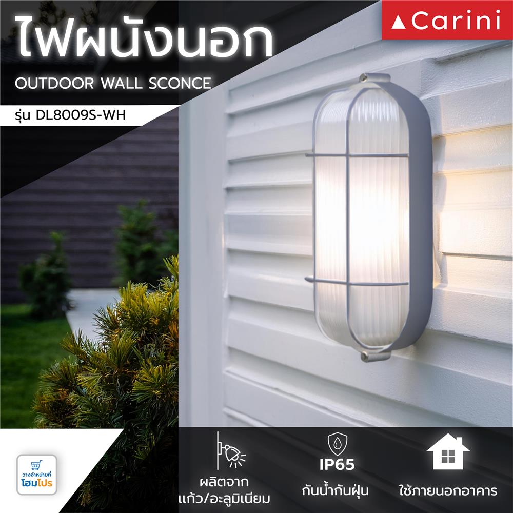 ไฟผนังภายนอก CARINI DL8009S-WH สีขาว
