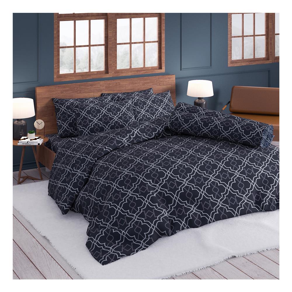 ชุดผ้าปูที่นอน 6 ฟุต 6 ชิ้น FROLINA MICROTEX DF020