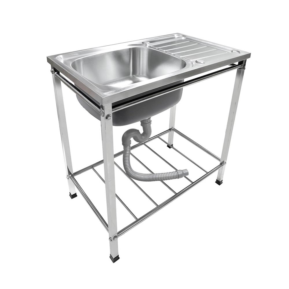 ซิงค์ขาตั้ง 1หลุม 1ที่พัก LUCKY FLAME STS-7545XL สเตนเลส