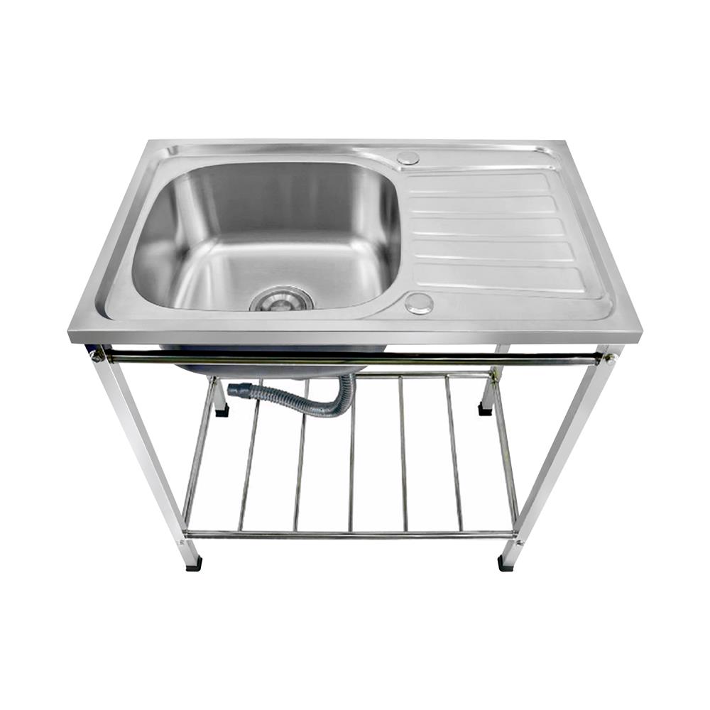 ซิงค์ขาตั้ง 1หลุม 1ที่พัก LUCKY FLAME STS-7545XL สเตนเลส