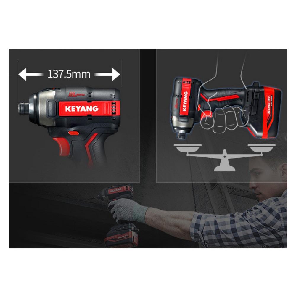 ไขควงกระแทกไร้สาย (พร้อมแบตเตอรี่) KEYANG ID18BLA 18 โวลต์