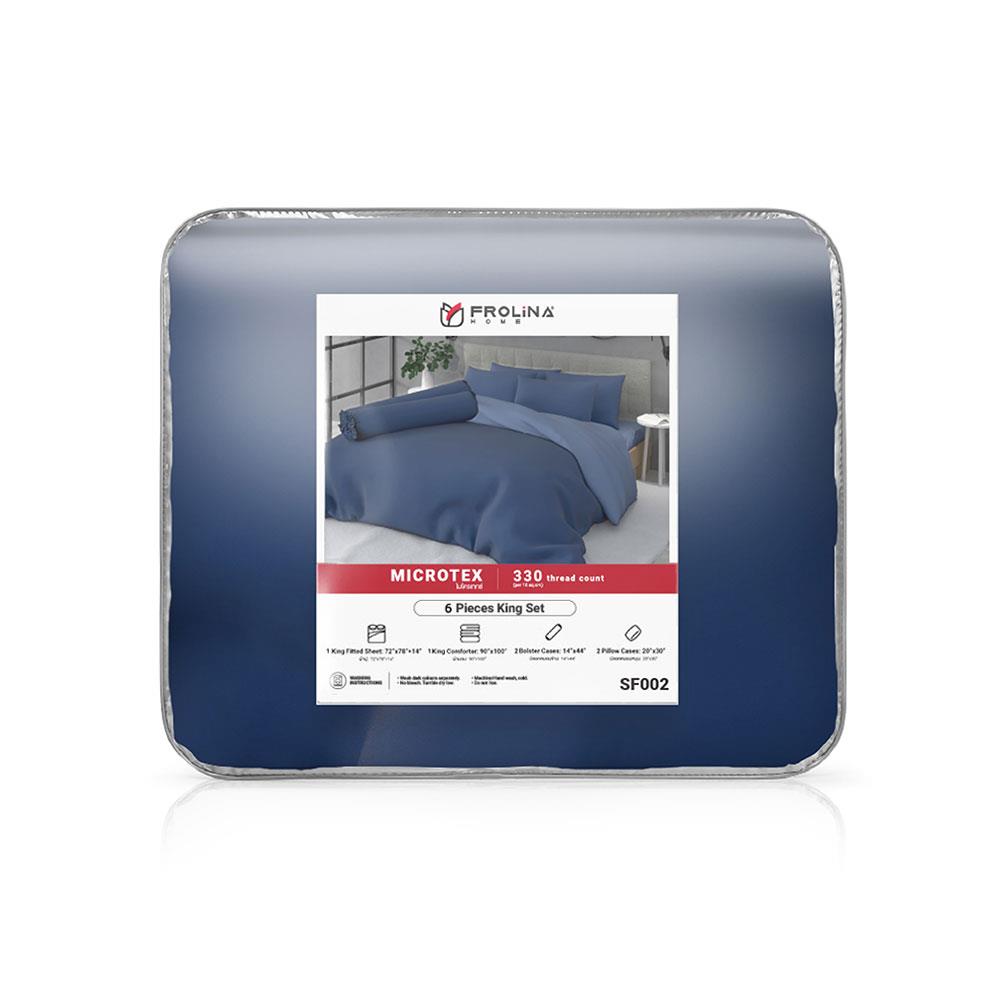 ชุดผ้าปูที่นอน 6 ฟุต 6 ชิ้น FROLINA MICROTEX SF002