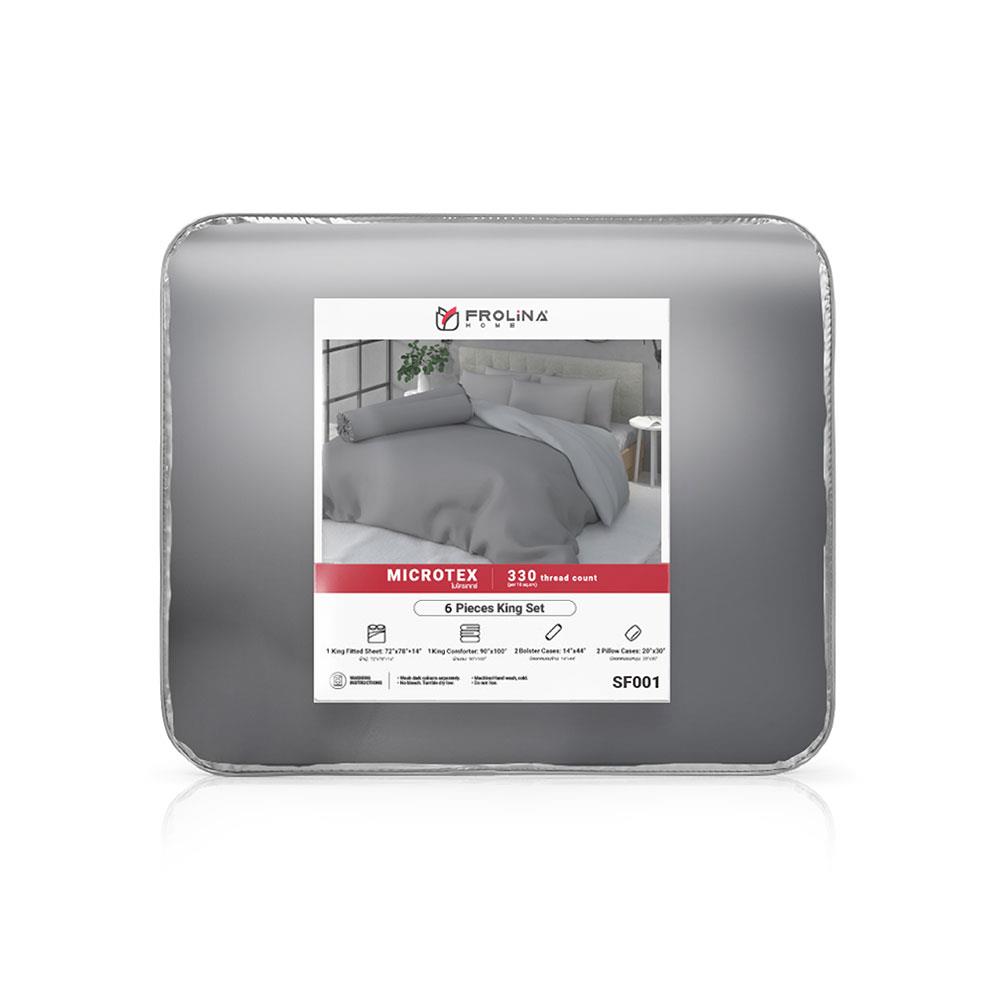 ชุดผ้าปูที่นอน 6 ฟุต 6 ชิ้น FROLINA MICROTEX SF001