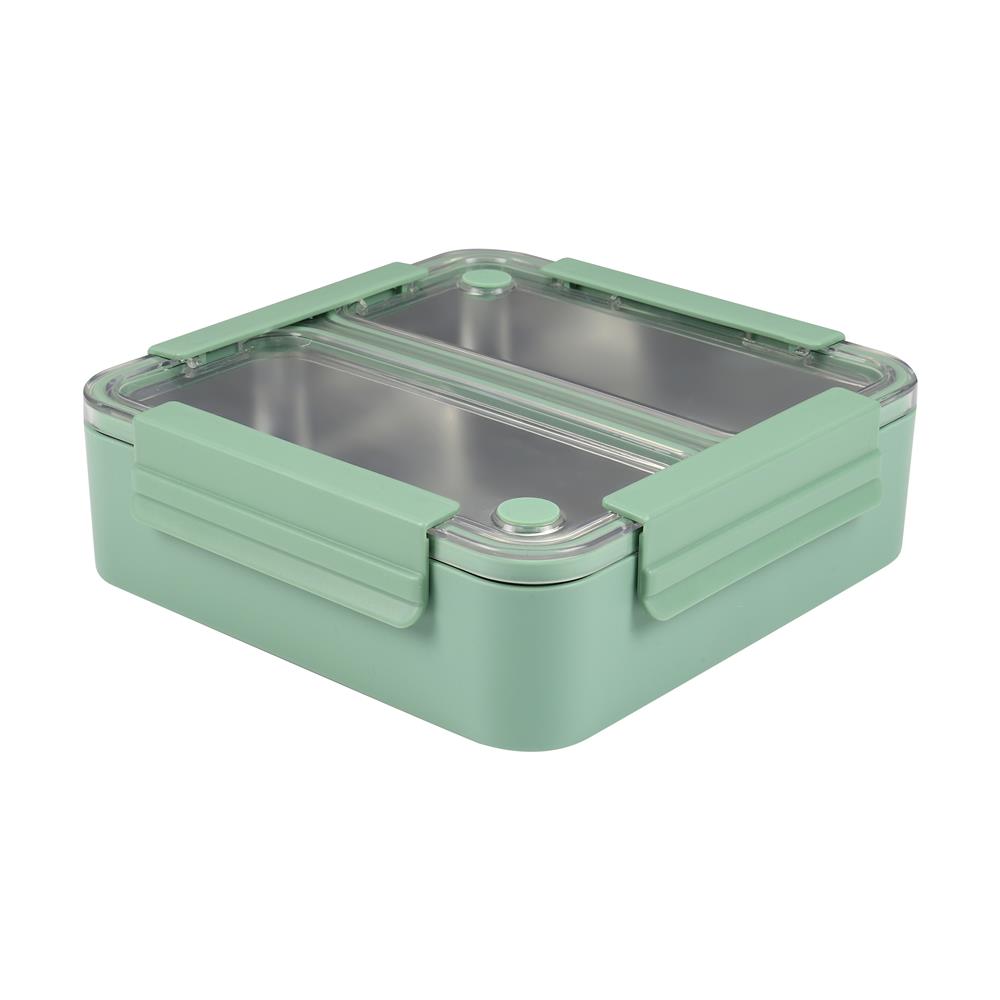 กล่องอาหารเหลี่ยมแบ่งช่อง 2 ช่อง KECH 1.1 ลิตร สีเขียว