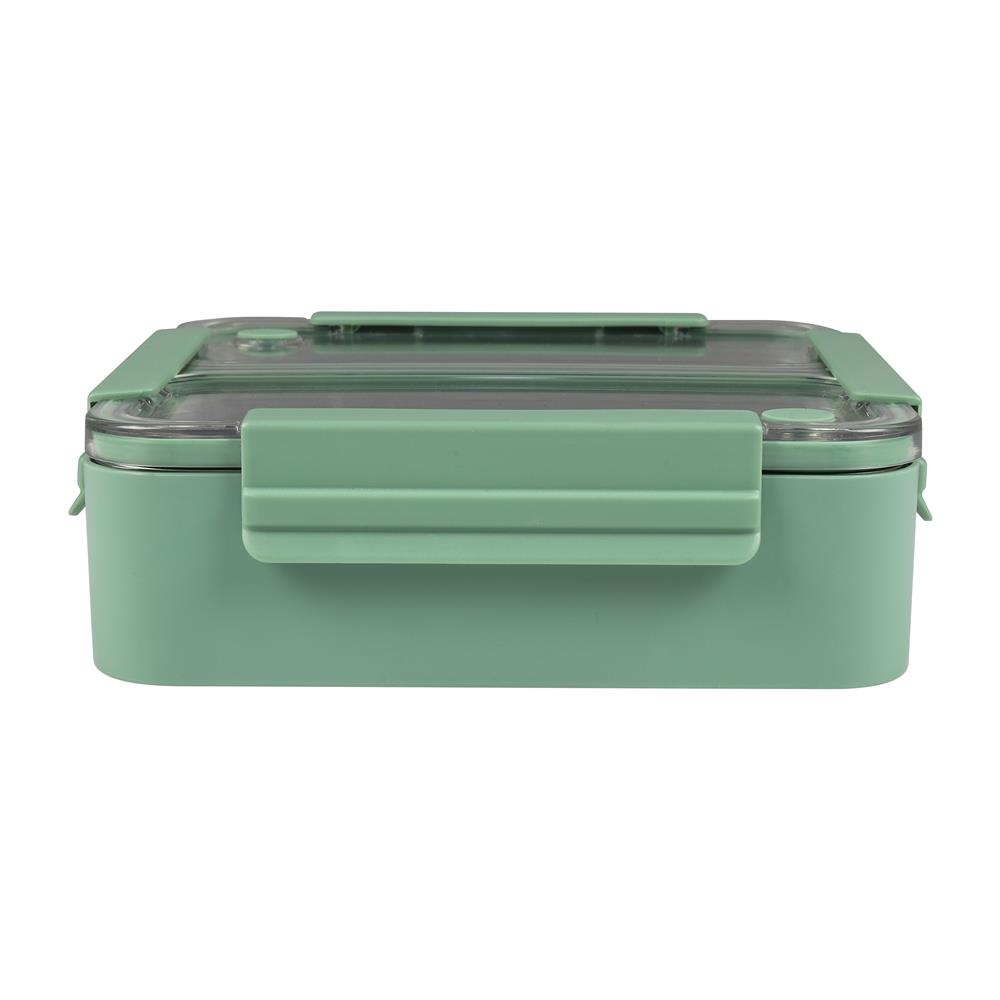 กล่องอาหารเหลี่ยมแบ่งช่อง 2 ช่อง KECH 1.1 ลิตร สีเขียว