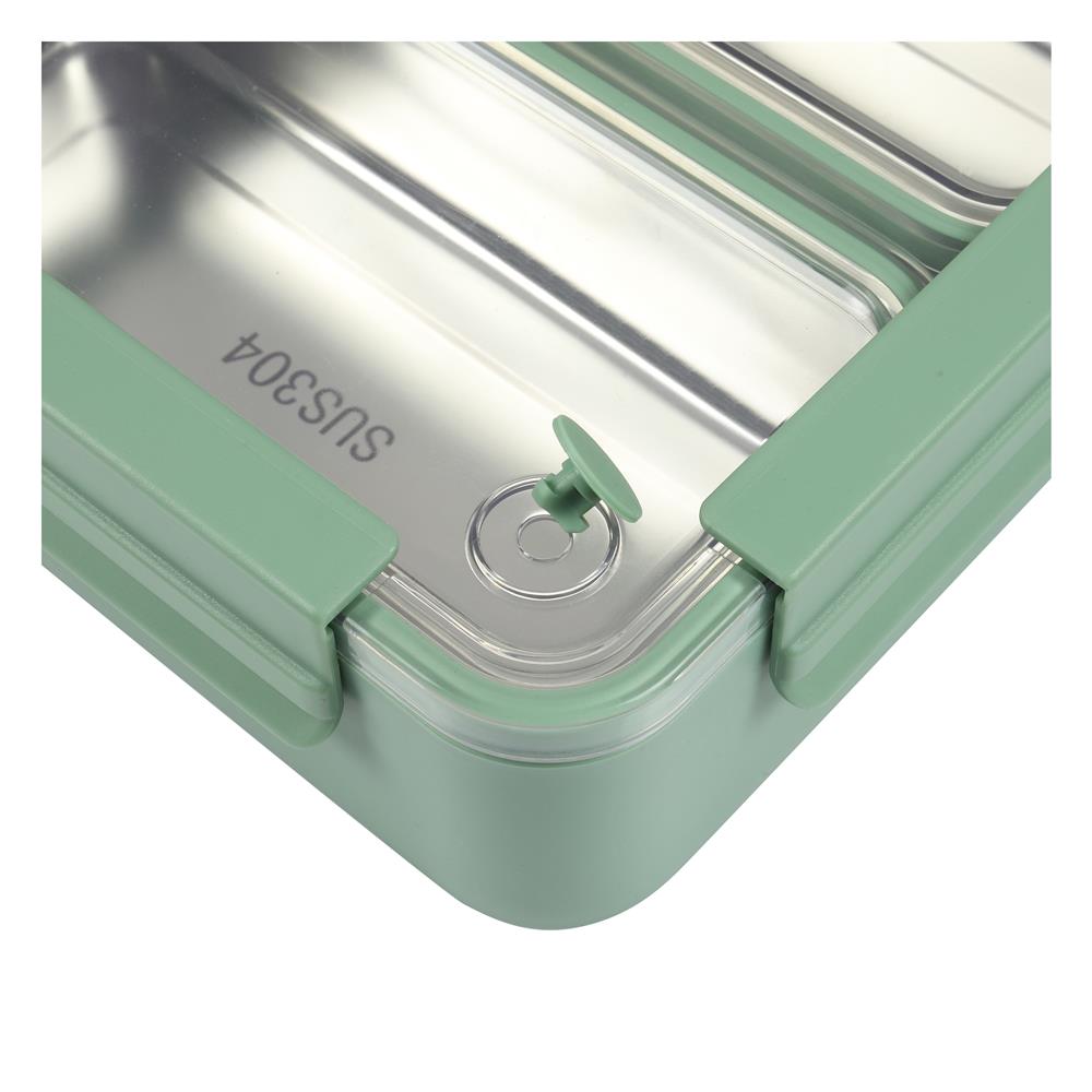 กล่องอาหารเหลี่ยมแบ่งช่อง 2 ช่อง KECH 1.1 ลิตร สีเขียว