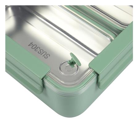 กล่องอาหารเหลี่ยมแบ่งช่อง 2 ช่อง KECH 1.1 ลิตร สีเขียว_4