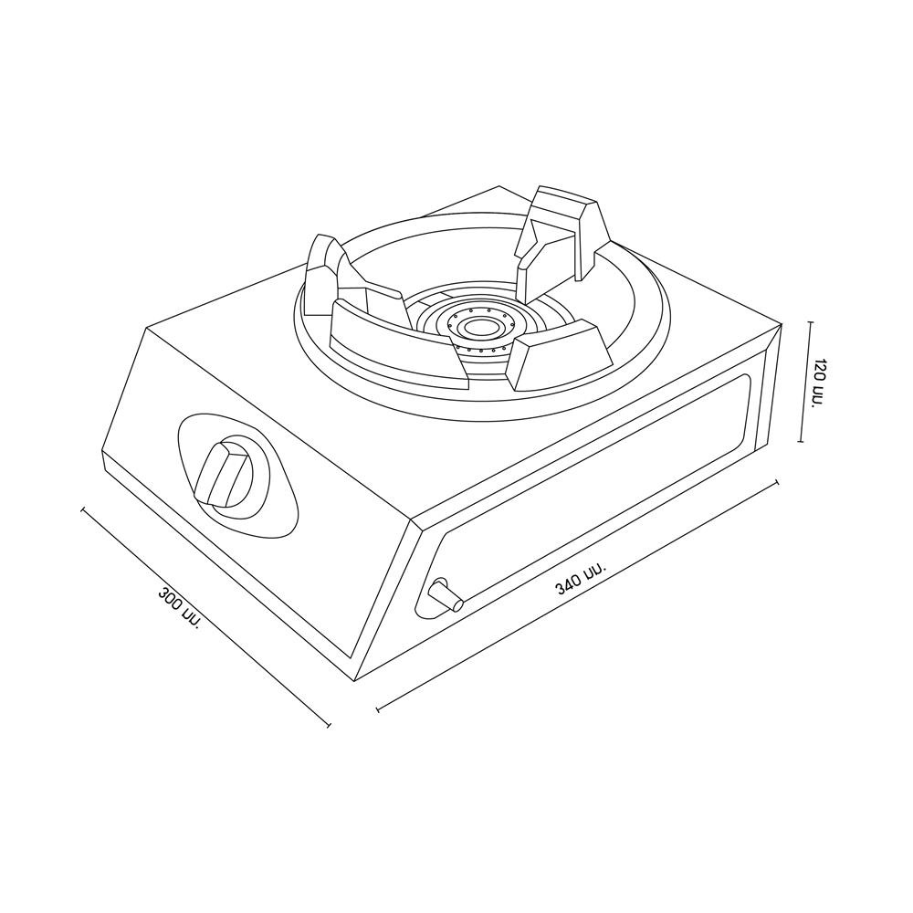 เตาแก๊สตั้งโต๊ะ 1 หัว DYNA HOME DH-118-KB