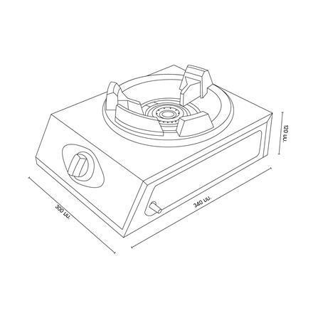 เตาแก๊สตั้งโต๊ะ 1 หัว DYNA HOME DH-118-KB_2