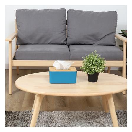 กล่องทิชชู่ ฝาไม้ไผ่ KECH สีน้ำเงิน_3