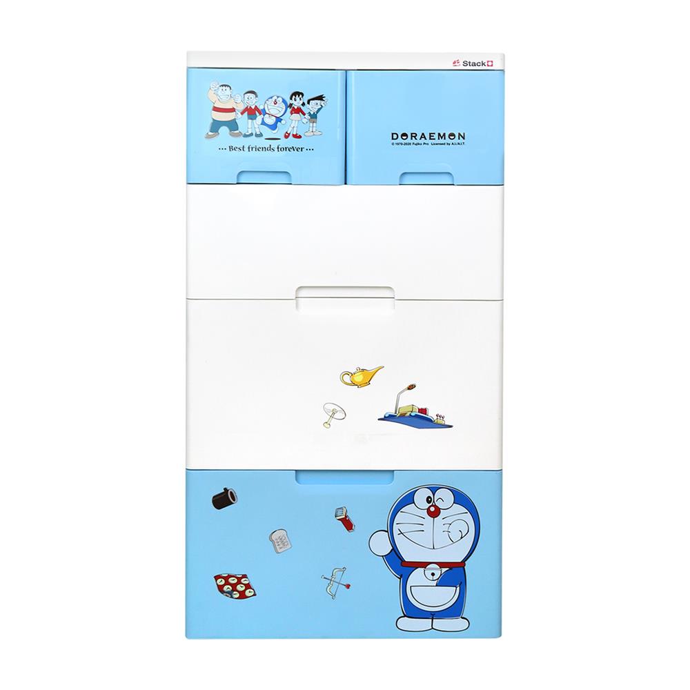 ตู้ลิ้นชัก 4 ชั้น STACKO 58X38X109 ซม. โดราเอมอน สีฟ้า