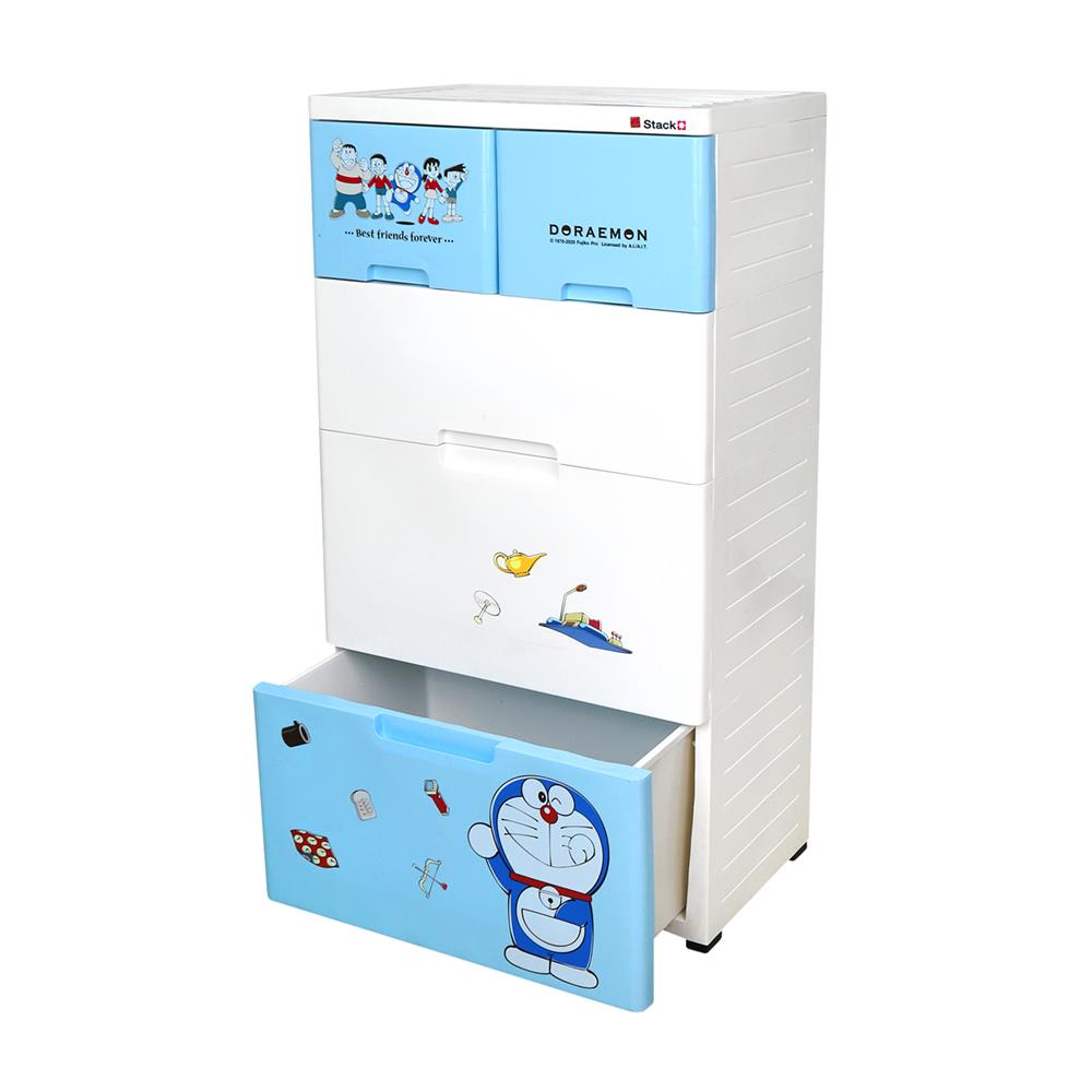 ตู้ลิ้นชัก 4 ชั้น STACKO 58X38X109 ซม. โดราเอมอน สีฟ้า