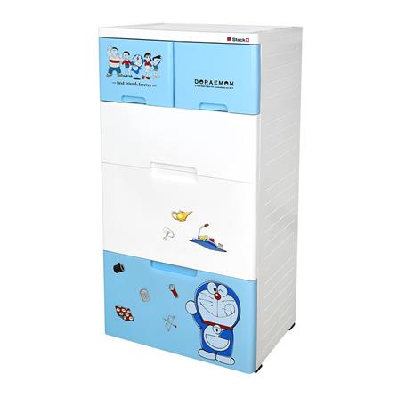 ตู้ลิ้นชัก 4 ชั้น STACKO 58X38X109 ซม. โดราเอมอน สีฟ้า