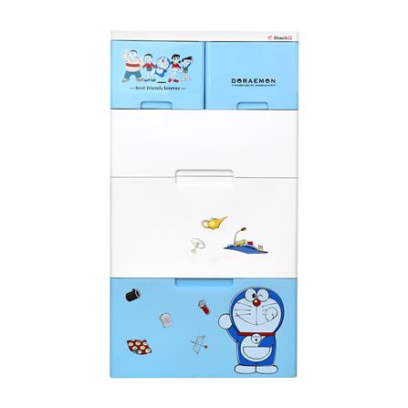 ตู้ลิ้นชัก 4 ชั้น STACKO 58X38X109 ซม. โดราเอมอน สีฟ้า_1