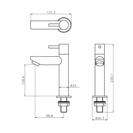 ก๊อกอ่างล้างหน้า WS WS-0203M สีเงิน_1