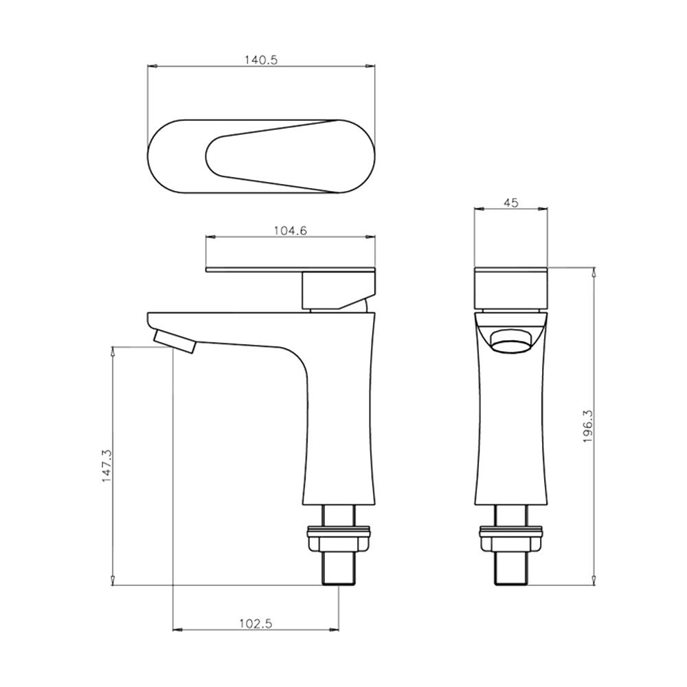 ก๊อกอ่างล้างหน้าเดี่ยว WS WS-0902M สเตนเลส