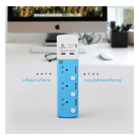 รางปลั๊กไฟ 3 ช่อง 3 สวิตช์ 2 USB TOSHINO TSP-3T 3 ม._4