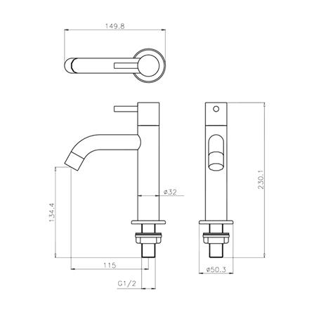 ก๊อกอ่างล้างหน้าเดี่ยว WS WS-0204M สเตนเลส_2