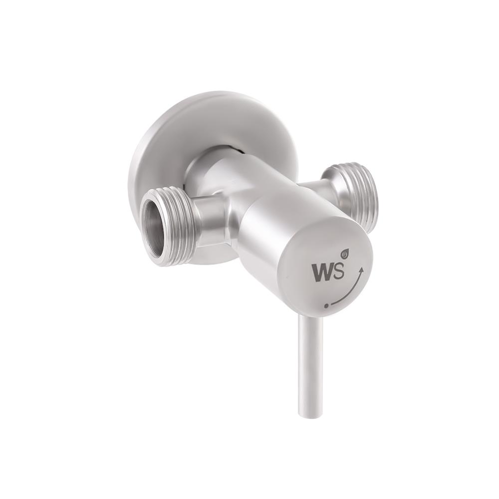 สต๊อปวาล์ว 2 ทาง WS WS-0314 สีเงิน