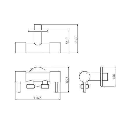 วาล์วฝักบัว 2 ทาง WS WS-0392 สีเงิน_1